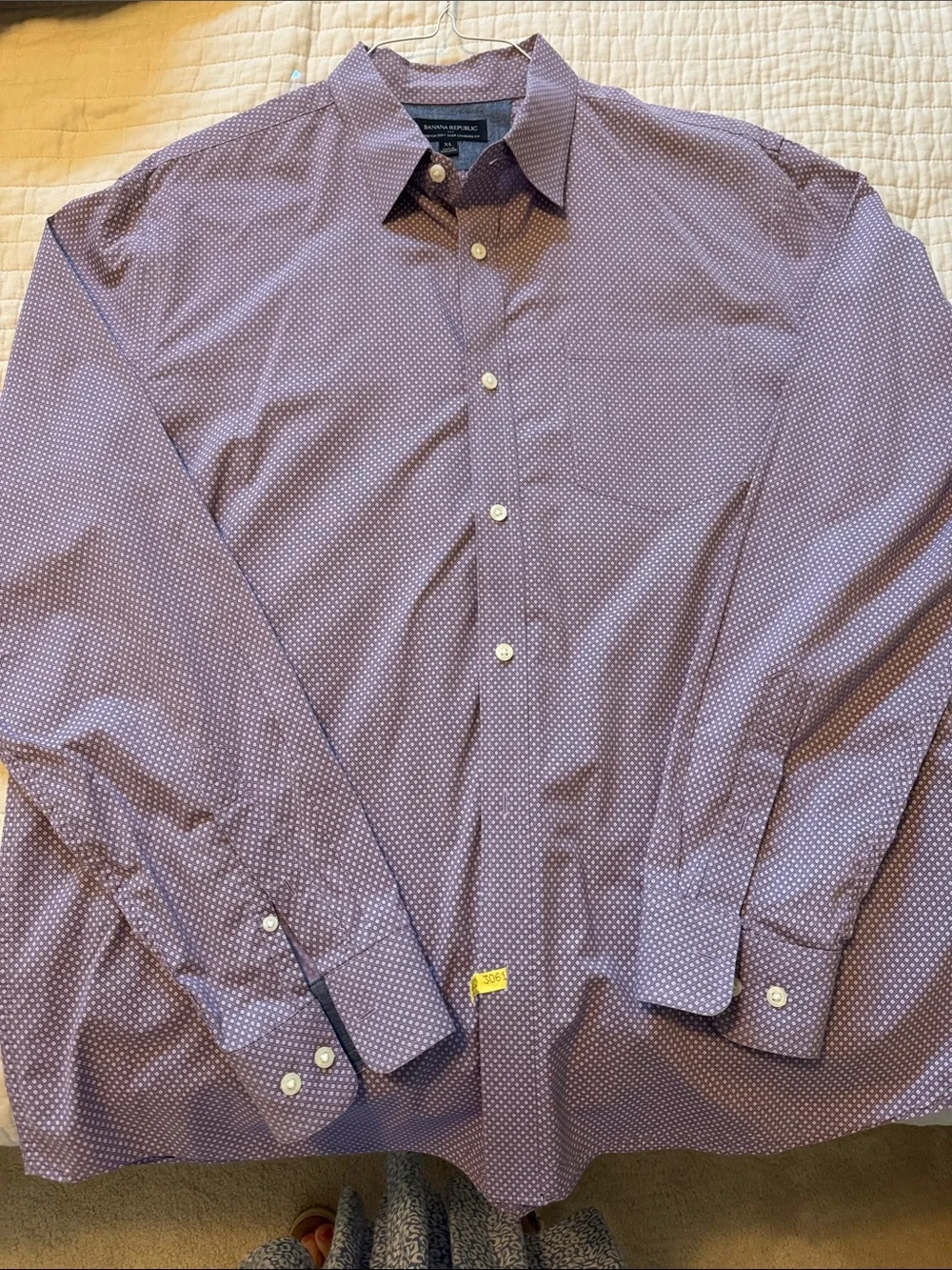 Banana Republic Men's Purple Microdot Dress Shirt